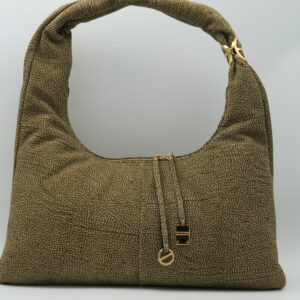 BORBONESE HOBOBAG GRANDE DOPPIO SOFFIETTO CAMOSCIO