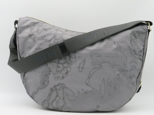 ALVIERO MARTINI 1'CLASSE TRACOLLA LUNA GRANDE+CERNIERA GEO GOMMATO GRIGIO SCURO - immagine 3