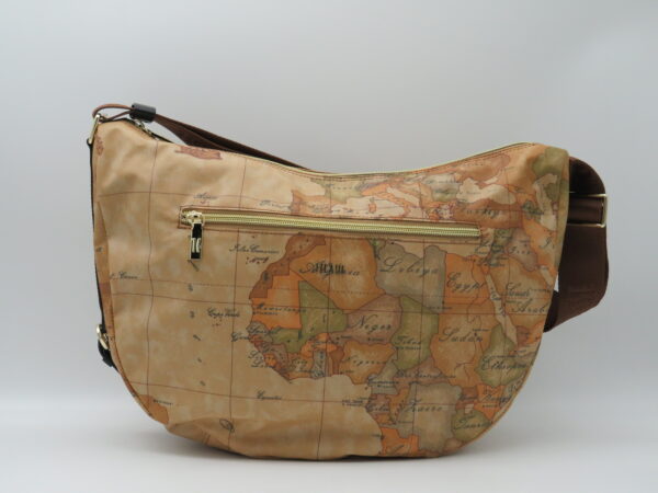 ALVIERO MARTINI 1'CLASSE LUNA GRANDE CON ZIP GEO GOMMATO+NERO