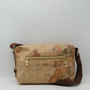 ALVIERO MARTINI 1 CLASSE TRACOLLA MEDIA+ZIP GEO GOMMATO E MARRONE CASTAGNA