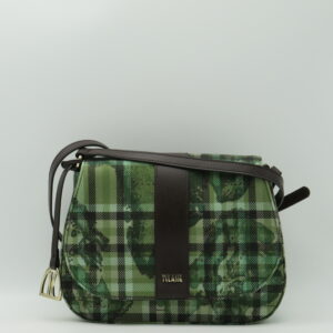 ALVIERO MARTINI 1'CLASSE TRACOLLA MEDIA CON PATTA TARTAN VERDE MUSCHIO
