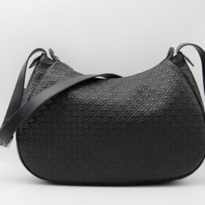 GHERARDINI TRACOLLA STONDATA IN PELLE LOGATA NERA