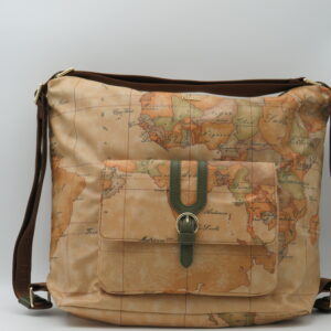 ALVIERO MARTINI 1'CLASSE SOTTOBRACCIO/ZAINO GEO GOMMATO+VERDE MUSCHIO