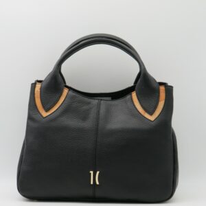 ALVIERO MARTINI 1'CLASSE BORSA MANO/TRACOLLA IN PELLE MARTELLATA NERA+GEO