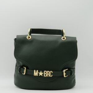 M-BRC MASSIMO BRACCIALINI BORSA MEDIA A MANO/TRACOLLA  PELLE MARTELLATA VERDE+ORO