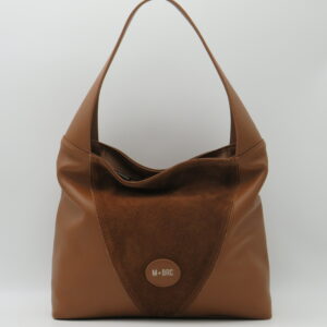 M-BRC MASSIMO BRACCIALINI HOBOBAG GRANDE PELLE E CAMOSCIO COGNAC