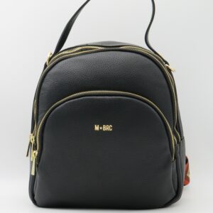 M-BRC MASSIMO BRACCIALINI ZAINO MEDIO 3 ZIP IN PELLE MARTELLATA NERO