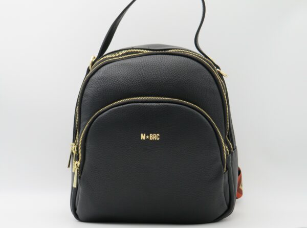 M-BRC MASSIMO BRACCIALINI ZAINO MEDIO 3 ZIP IN PELLE MARTELLATA NERO