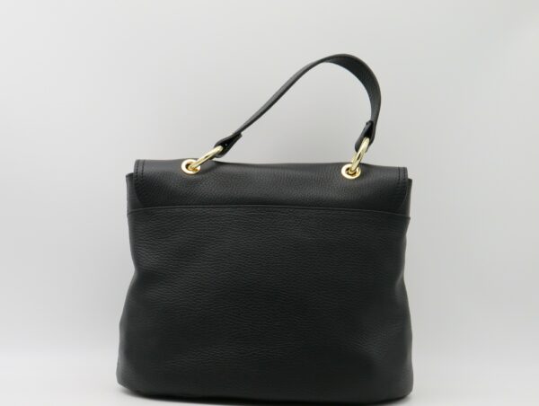 M-BRC MASSIMO BRACCIALINI BORSA MANO/TRACOLLA CON PATTA IN PELLE MARTELLATA NERA+ORO - immagine 3