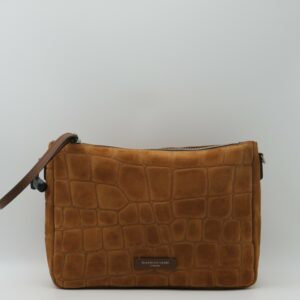 GIANNI CHIARINI POLSIERA/TRACOLLA CAMOSCIO STAMPA COCCO COGNAC