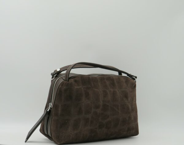 GIANNI CHIARINI BORSA PICCOLA MANO/TRACOLLA CAMOSCIO STAMPA COCCO T.MORO - immagine 2