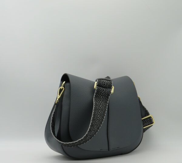 GIANNI CHIARINI STRACOLLA "HELENA" MEDIA IN PELLE PIOMBO - immagine 2