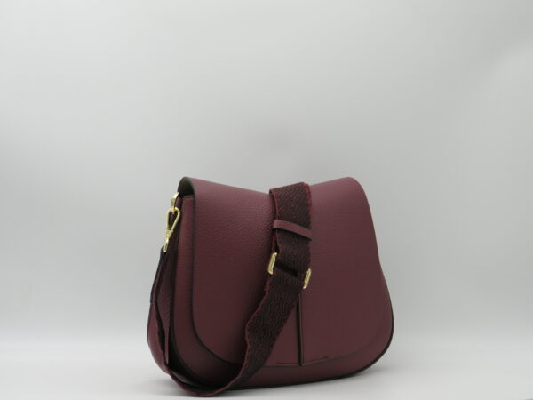 GIANNI CHIARINI TRACOLLA "HELENA" MEDIA IN PELLE PRUGNA - immagine 2