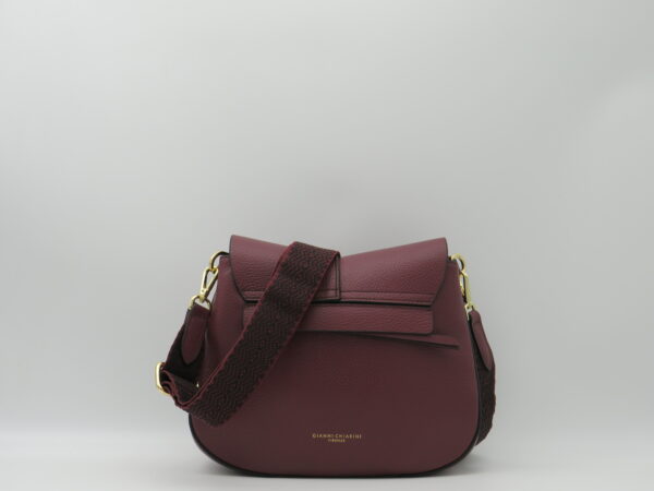 GIANNI CHIARINI TRACOLLA "HELENA" MEDIA IN PELLE PRUGNA - immagine 3