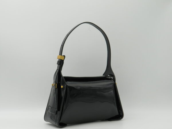 GIANNI CHIARINI BORSA PICCOLA MANO/TRACOLLA PELLE LUCIDA NERA