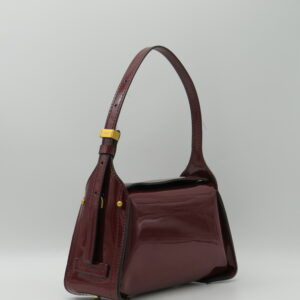 GIANNI CHIARINI BORSA PICCOLA MANO/TRACOLLA PELLE LUCIDA PRUGNA