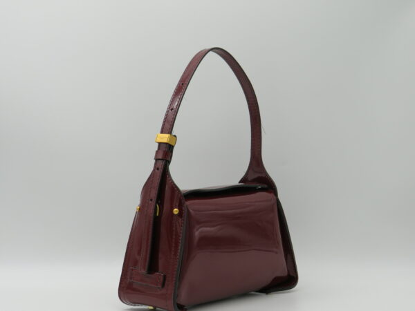 GIANNI CHIARINI BORSA PICCOLA MANO/TRACOLLA PELLE LUCIDA PRUGNA