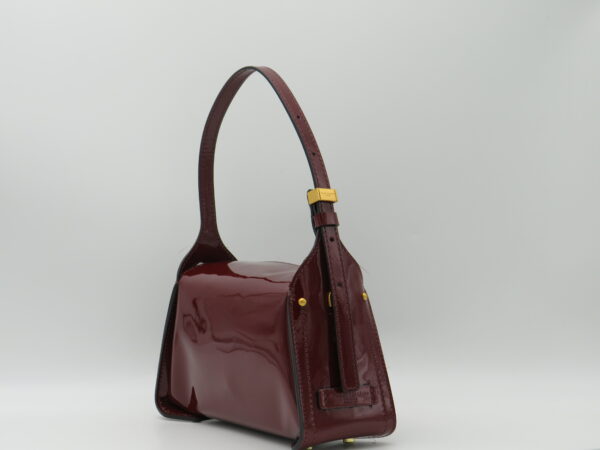 GIANNI CHIARINI BORSA PICCOLA MANO/TRACOLLA PELLE LUCIDA PRUGNA - immagine 2