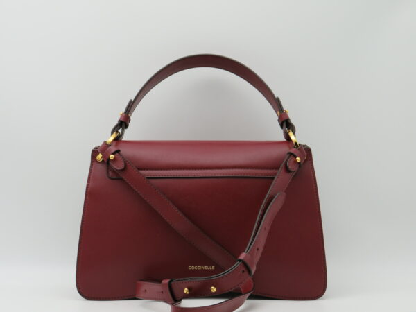 COCCINELLE BORSA MEDIA MANO/TRACOLLA CON PATTA IN PELLE LISCIA ROSSO RIBES - immagine 3