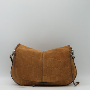 GIANNI CHIARINI HELENA ORIZZONTALE SOTTOBRACCIO/TRACOLLA CAMOSCIO STAMPA COCCO COGNAC