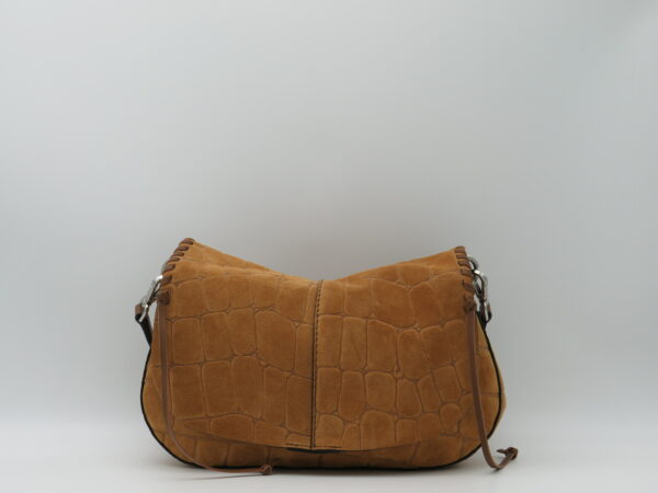 GIANNI CHIARINI HELENA ORIZZONTALE SOTTOBRACCIO/TRACOLLA CAMOSCIO STAMPA COCCO COGNAC
