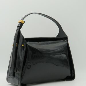 GIANNI CHIARINI BORSA MEDIA MANO/TRACOLLA IN PELLE LUCIDA NERA