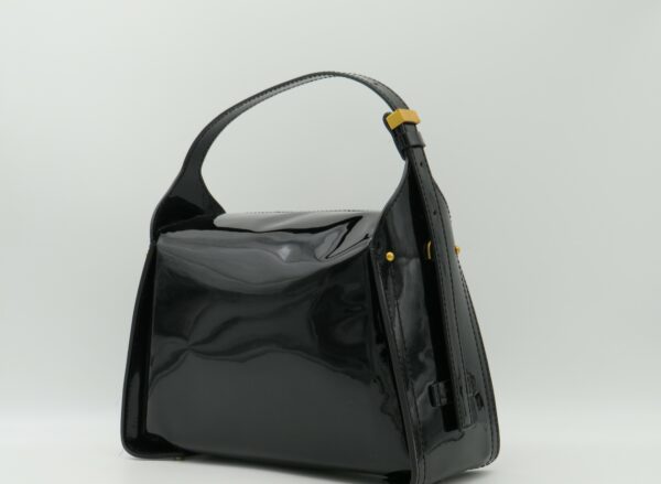 GIANNI CHIARINI BORSA MEDIA MANO/TRACOLLA IN PELLE LUCIDA NERA - immagine 2