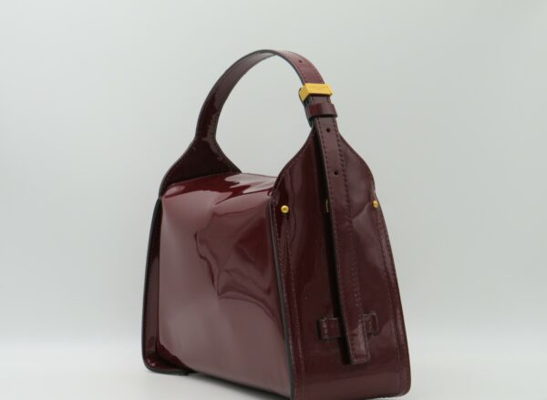 GIANNI CHIARINI BORSA MEDIA MANO/TRACOLLA PELLE LUCIDA PRUGNA - immagine 2