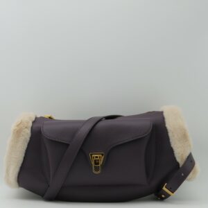 COCCINELLE TRACOLLA MANICOTTO PRUGNA PELLE E ECOPELLICCIA