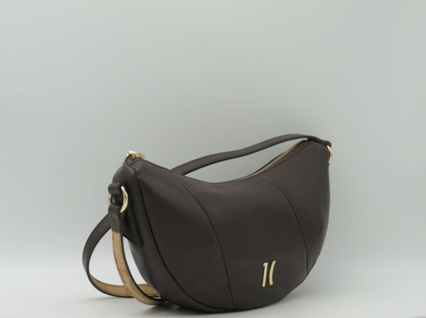 ALVIERO MARTINI 1'CLASSE MEZZALUNA MINI PELLE LISCIA T.MORO - immagine 2