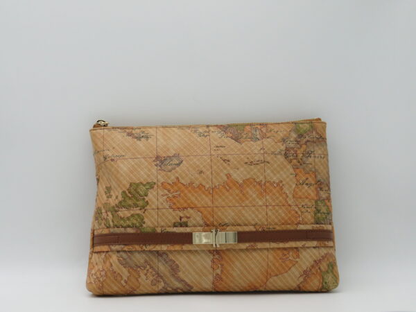 ALVIERO MARTINI 1'CLASSE POCHETTE PIATTA IN PELLE GEO