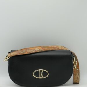 ALVIERO MARTINI 1'CLASSE SOTTOBRACCIO/TRACOLLA CON PATTA PELLE LISCIA NERO+GEO