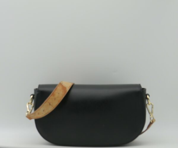 ALVIERO MARTINI 1'CLASSE SOTTOBRACCIO/TRACOLLA CON PATTA PELLE LISCIA NERO+GEO - immagine 3
