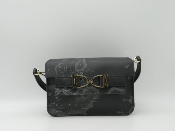 ALVIERO MARTINI 1'CLASSE BORSA PICCOLA MANO/TRACOLLA CON PATTA GEO BLACK
