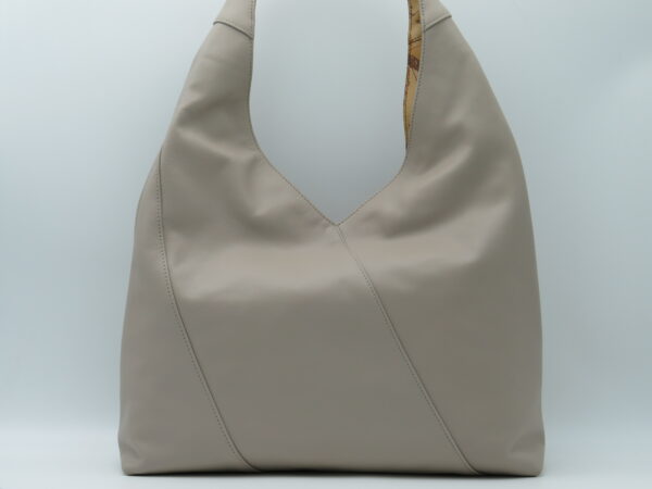 ALVIERO MARTINI 1'CLASSE HOBOBAG GRANDE PELLE LISCIA SABBIA - immagine 3