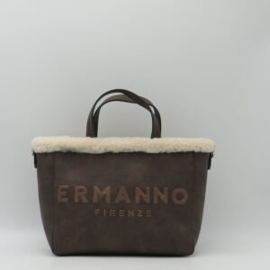 ERMANNO FIRENZE BORSA A MANO/TRACOLLA ECO PELLICCIA T.MORO