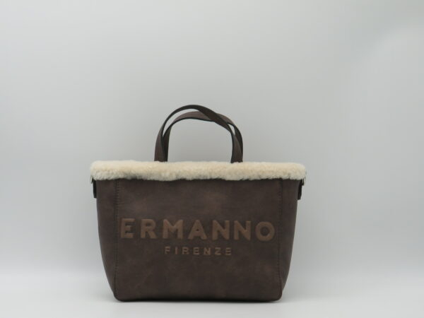 ERMANNO FIRENZE BORSA A MANO/TRACOLLA ECO PELLICCIA T.MORO