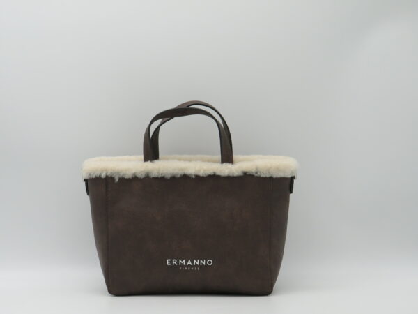 ERMANNO FIRENZE BORSA A MANO/TRACOLLA ECO PELLICCIA T.MORO - immagine 3