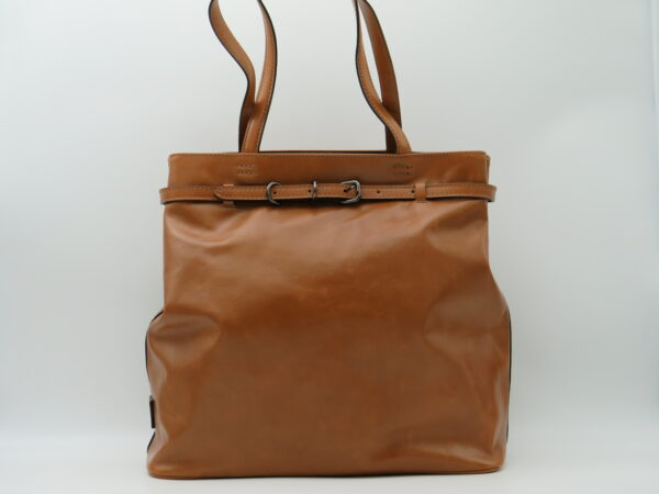 GIANNI CHIARINI SHOPPING GRANDE PELLE LISCIA CUOIO