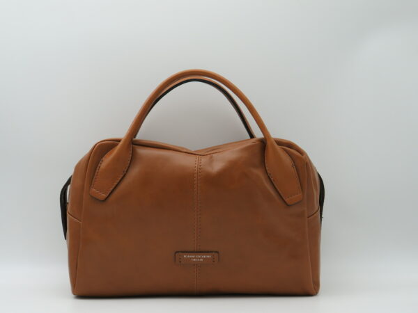 GIANNI CHIARINI BAULETTO GRANDE MANO7TRACOLLA PELLE LISCIA CUOIO