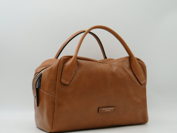 GIANNI CHIARINI BAULETTO GRANDE MANO7TRACOLLA PELLE LISCIA CUOIO - immagine 2