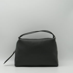 GIANNI CHIARINI BAULETTO BOMBATO MANO/TRACOLLA PELLE MARTELLATA NERO