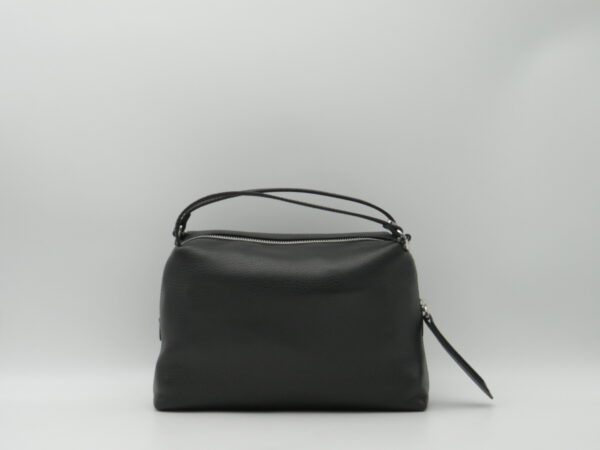GIANNI CHIARINI BAULETTO BOMBATO MANO/TRACOLLA PELLE MARTELLATA NERO - immagine 3