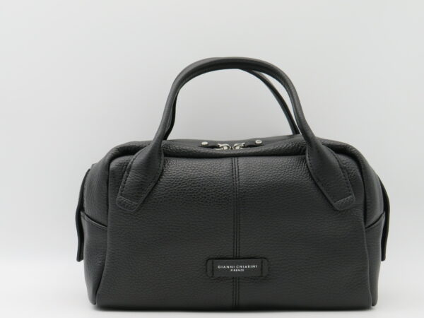 GIANNI CHIARINI BAULETTO PICCOLO MANO/TRACOLLA PELLE MARTELLATA NERO