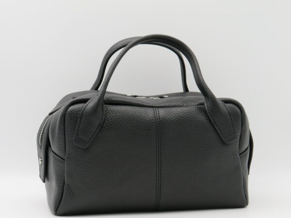 GIANNI CHIARINI BAULETTO PICCOLO MANO/TRACOLLA PELLE MARTELLATA NERO - immagine 2