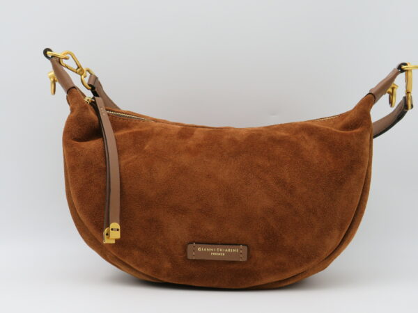 GIANNI CHIARINI SOTTOBRACCIO/TRACOLLA CAMOSCIO COGNAC