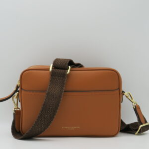GIANNI CHIARINI TRACOLLA+TASCA IN PELLE MARTELLATA CUOIO