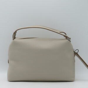 GIANNI CHIARINI BAULETTO BOMBATO MANO/TRACOLLA PELLE MARTELLATA BEIGE