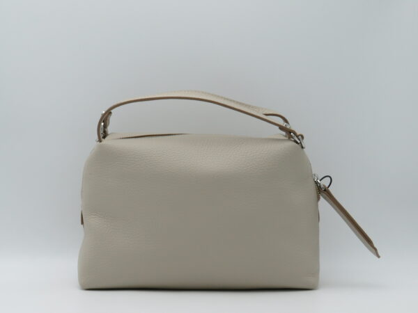 GIANNI CHIARINI BAULETTO BOMBATO MANO/TRACOLLA PELLE MARTELLATA BEIGE