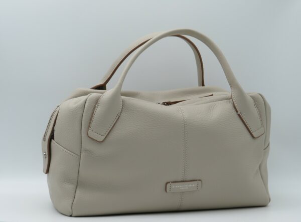 GIANNI CHIARINI BAULETTO PICCOLO MANO/TRACOLLA PELLE MARTELLATA BEIGE - immagine 2